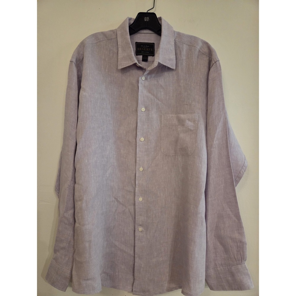 Jos A Bank "reserve" linen button down shirt-size L - Picture 3 of 6